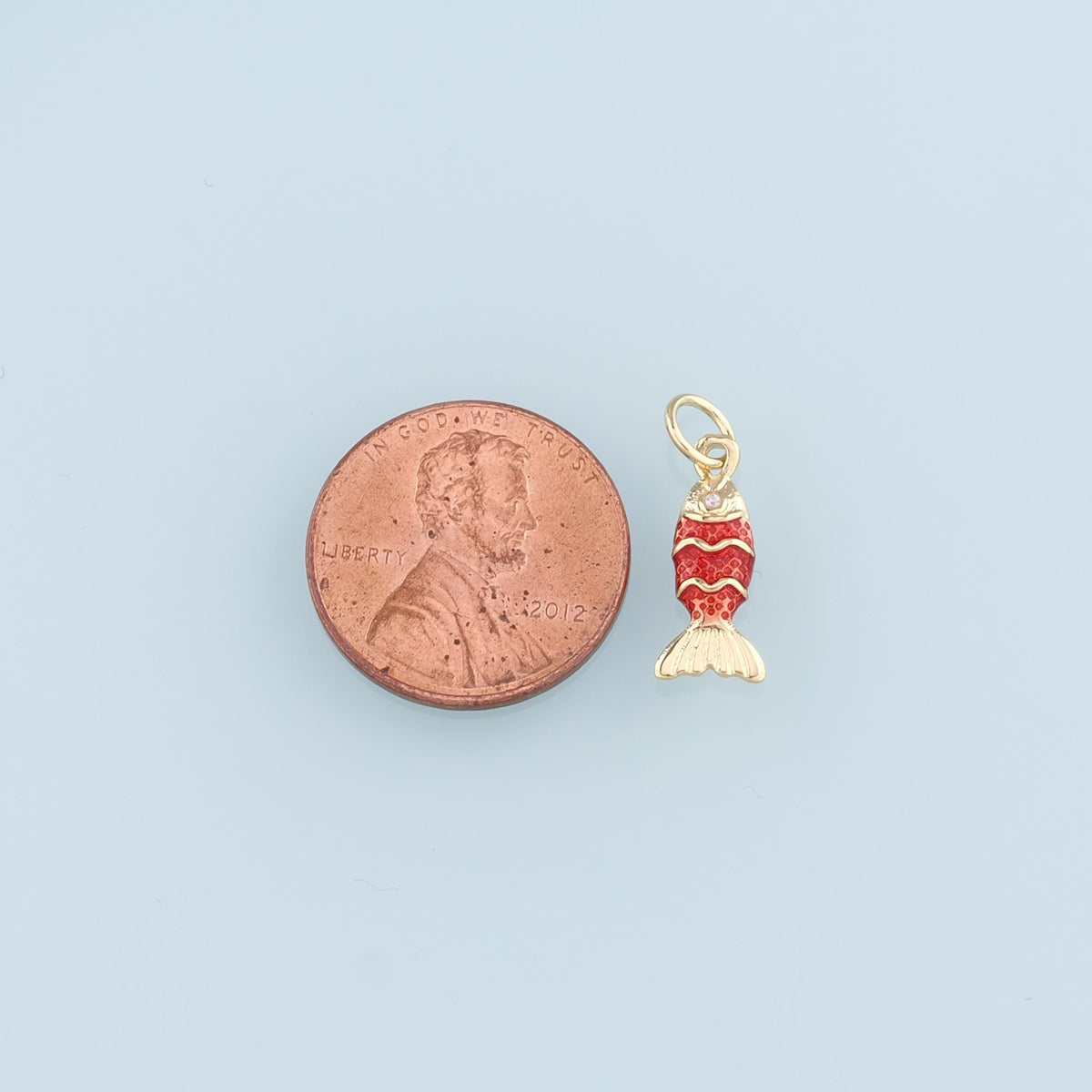 Gold Fish Charms,18K Gold Filled Enamel Fish Pendant,Cute Fish Charm Bracelet Necklace for DIY Jewelry Making Supply