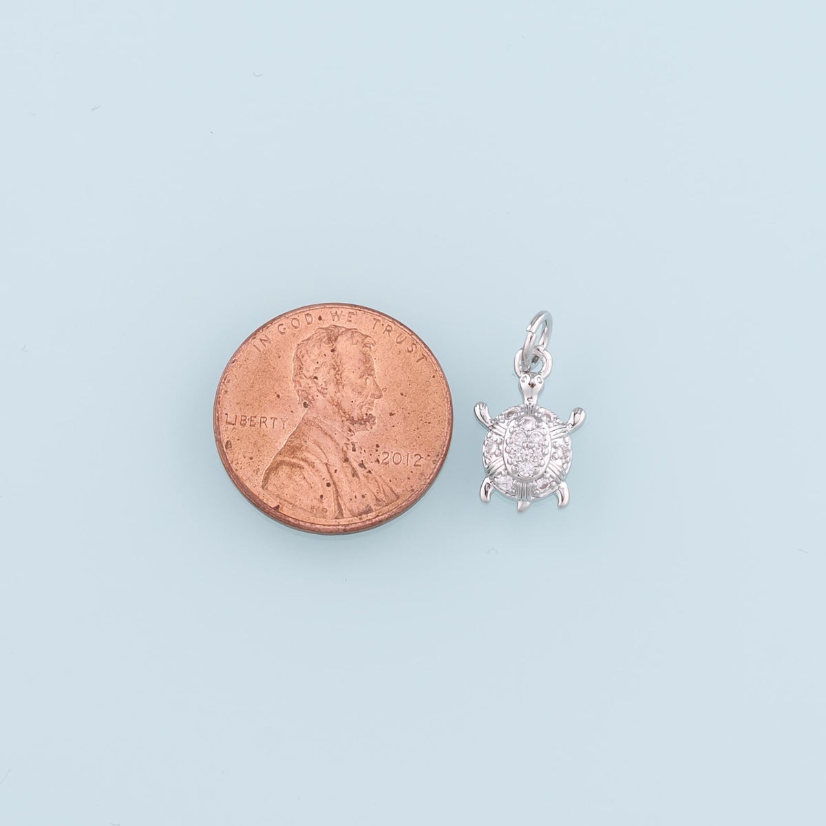 Gold Turtle Charms,18K Gold Filled Turtle Pendant, CZ Micro Pave Turtle Charm Bracelet Necklace for DIY Jewelry Making Supply