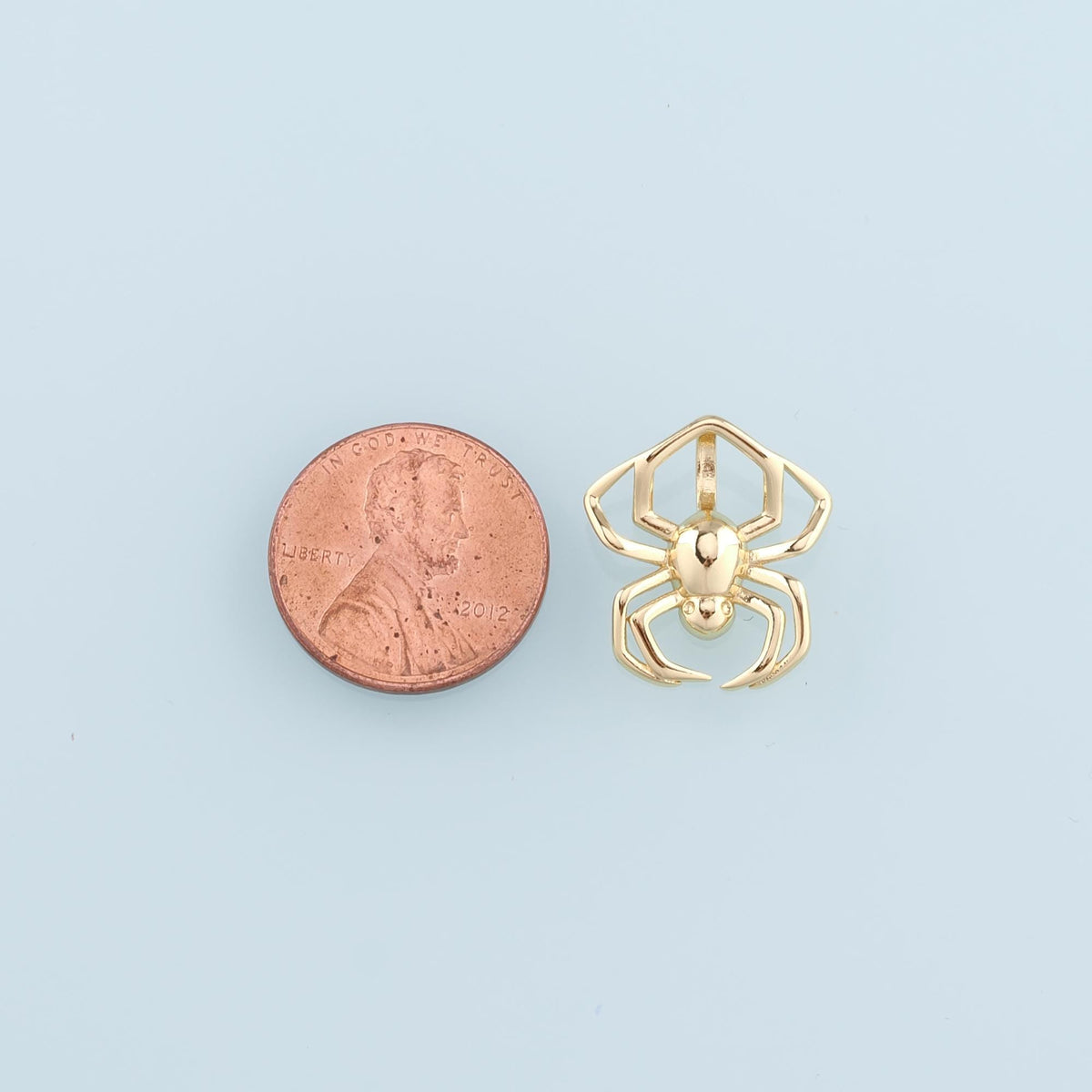 18K Gold Filled Spider halloween Pendant, Spider Charm Bracelet Necklace for DIY Jewelry Making Supply