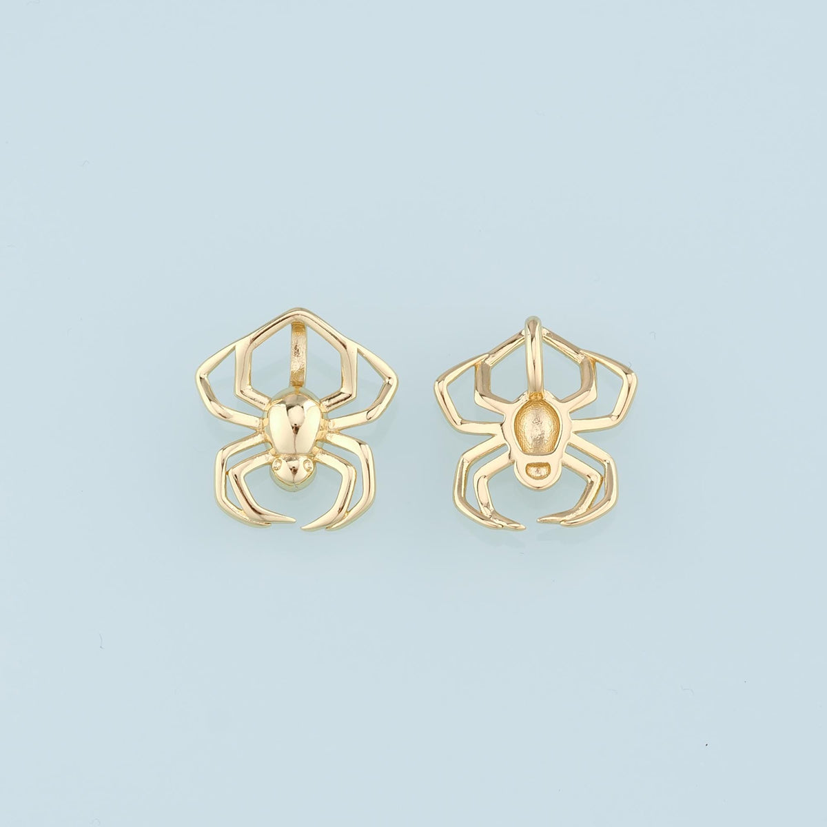 18K Gold Filled Spider halloween Pendant, Spider Charm Bracelet Necklace for DIY Jewelry Making Supply