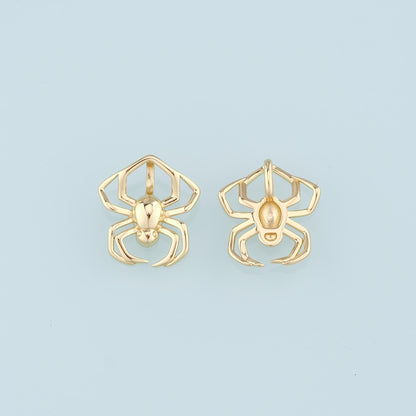 18K Gold Filled Spider halloween Pendant, Spider Charm Bracelet Necklace for DIY Jewelry Making Supply