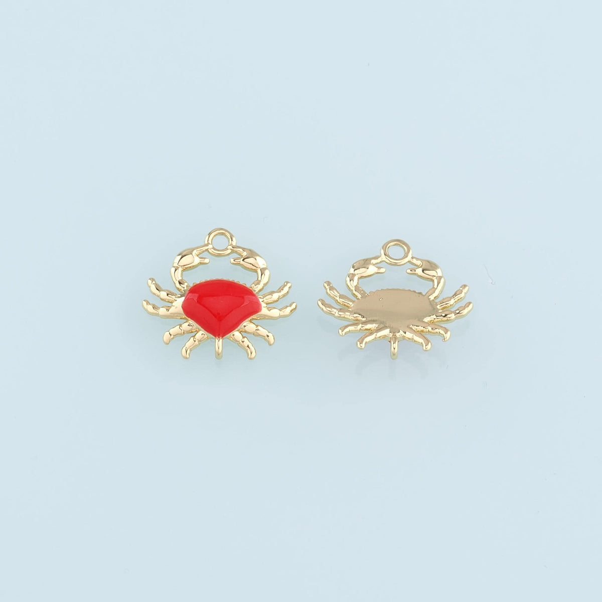 Gold Connector Charms,18K Gold Filled Crab Pendant,Enamel Crab Charms Bracelet Necklace for DIY Jewelry Making Supply
