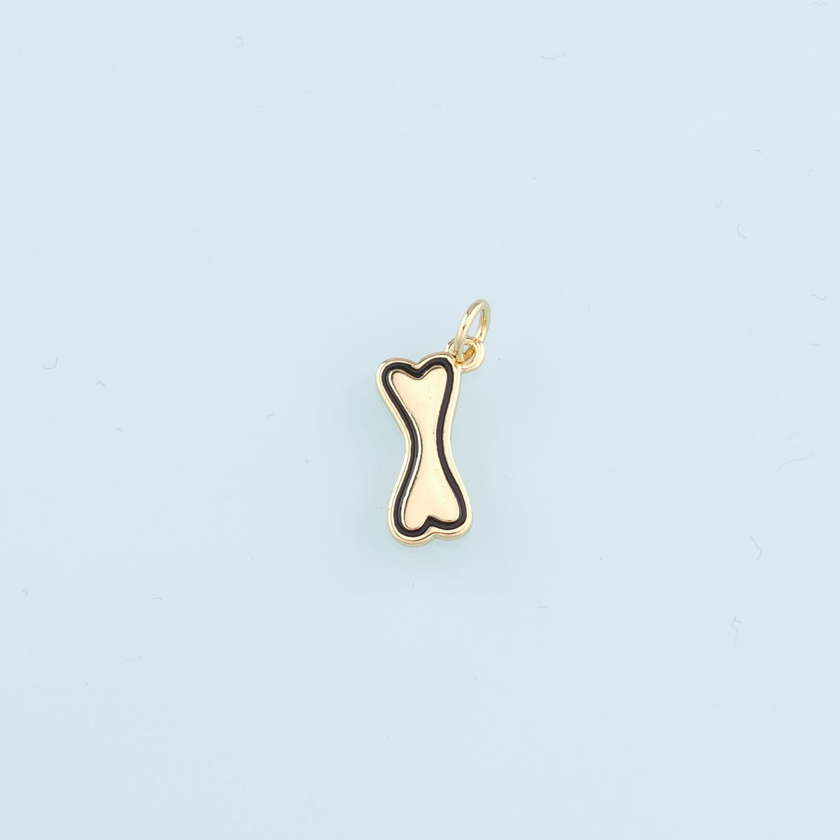 18K Gold Filled Dog Bone Pendant,Enamel Bone Charm Bracelet Necklace for DIY Jewelry Making Supply