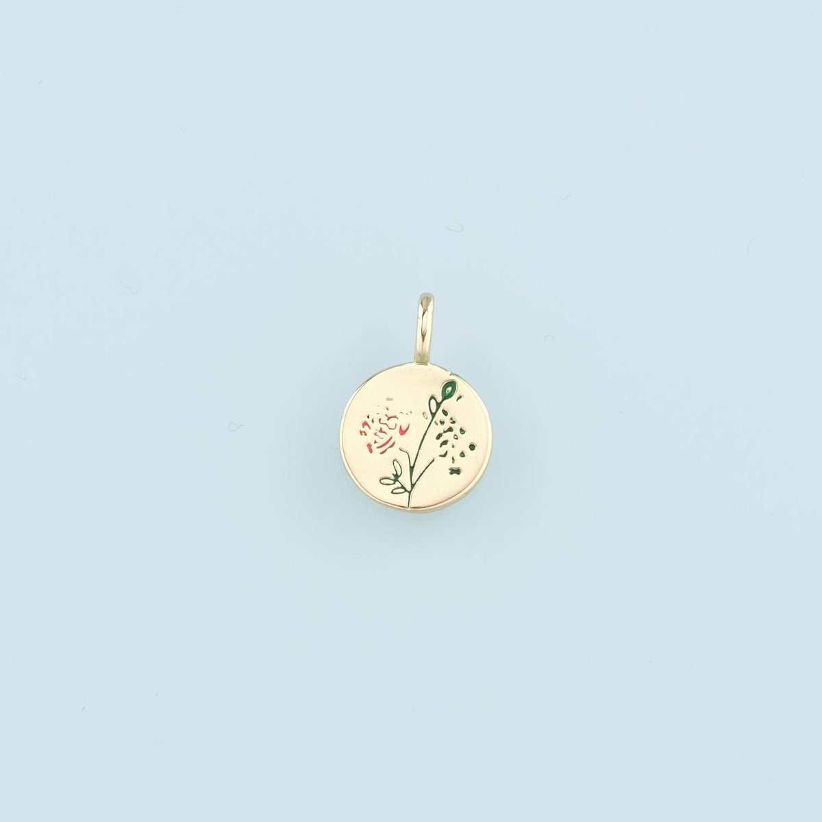 18K Gold Filled Flower Pendant,Enamel Tulip Charm Bracelet Necklace for DIY Jewelry Making Supply