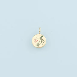 18K Gold Filled Flower Pendant,Enamel Tulip Charm Bracelet Necklace for DIY Jewelry Making Supply