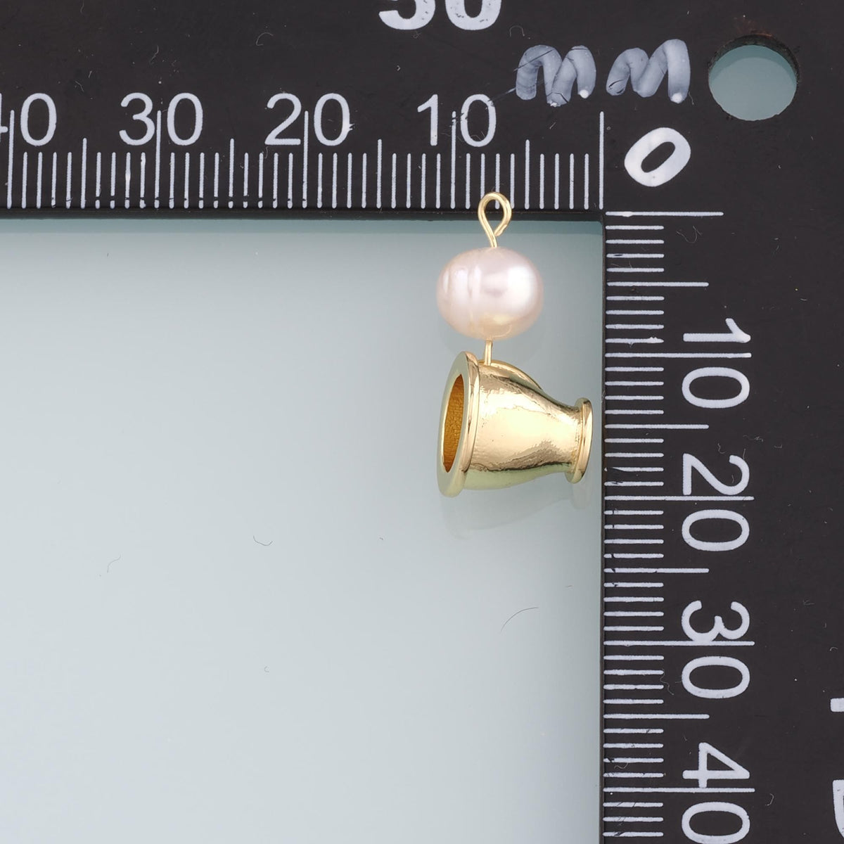 18K Gold Filled Cup Pendant,Pearl Cup Charm Bracelet Necklace for DIY Jewelry Making Supply