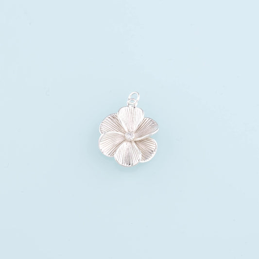 Silver Flower Pendant,Flower Charm Bracelet Necklace for DIY Jewelry Making Supply