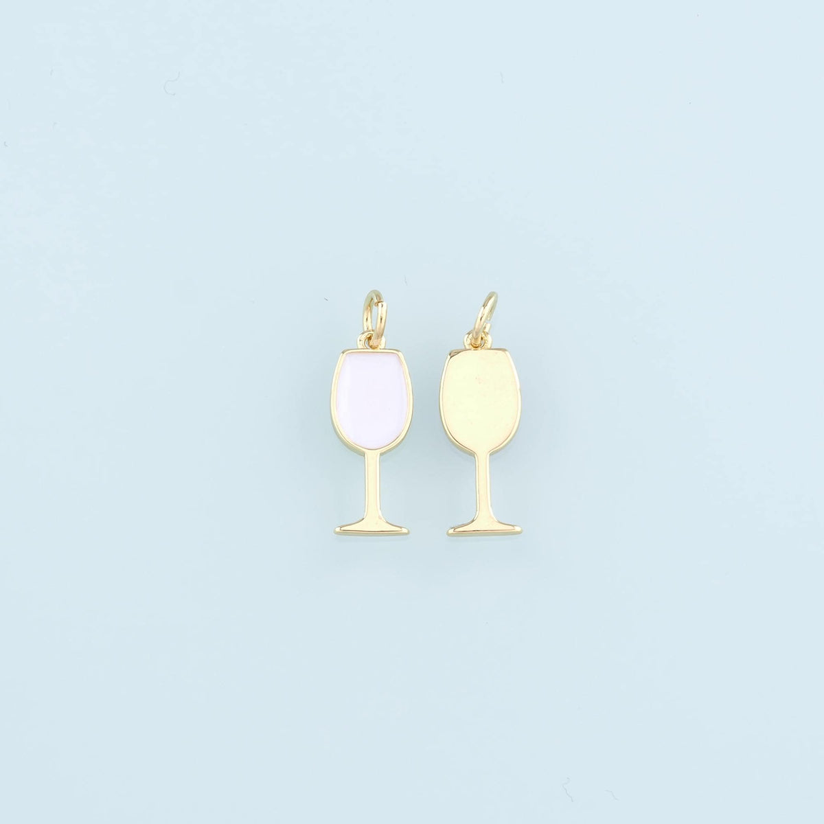 Gold Wine Glass Charms,18K Gold Filled Wine Glass Pendant,Enamel Wine Glass Charm Bracelet Necklace for DIY Jewelry Making Su