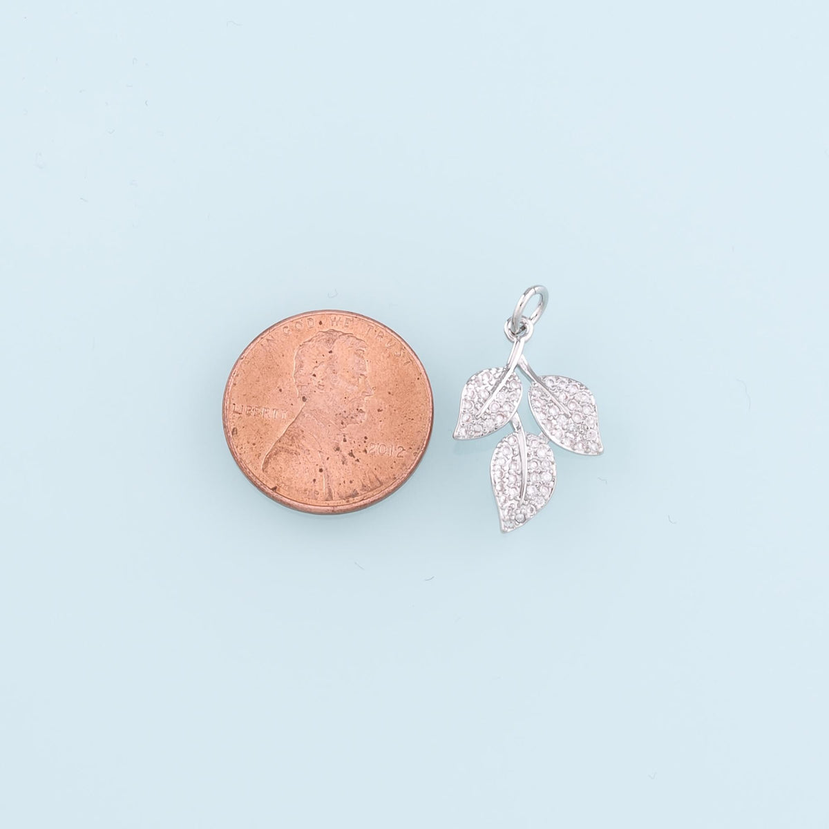 Gold Leaf Charms,18K Gold Filled Leaf Pendant,CZ Micro Pave Leaf Charm Bracelet Necklace for DIY Jewelry Making Supply
