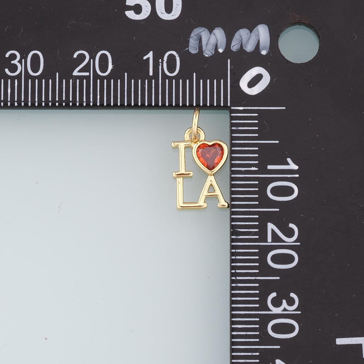 18K Gold Filled Heart Pendant,I Love LA Charm Bracelet Necklace for DIY Jewelry Making Supply