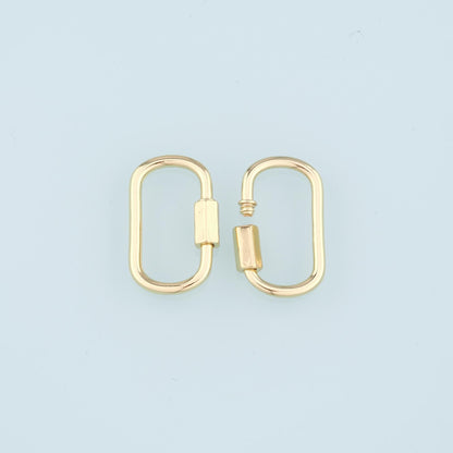 18K Gold Filled Oval Carabiner Clasp,Buckle Clasp,Carabiner Screw Clasp,Turnbuckle for DIY Jewelry