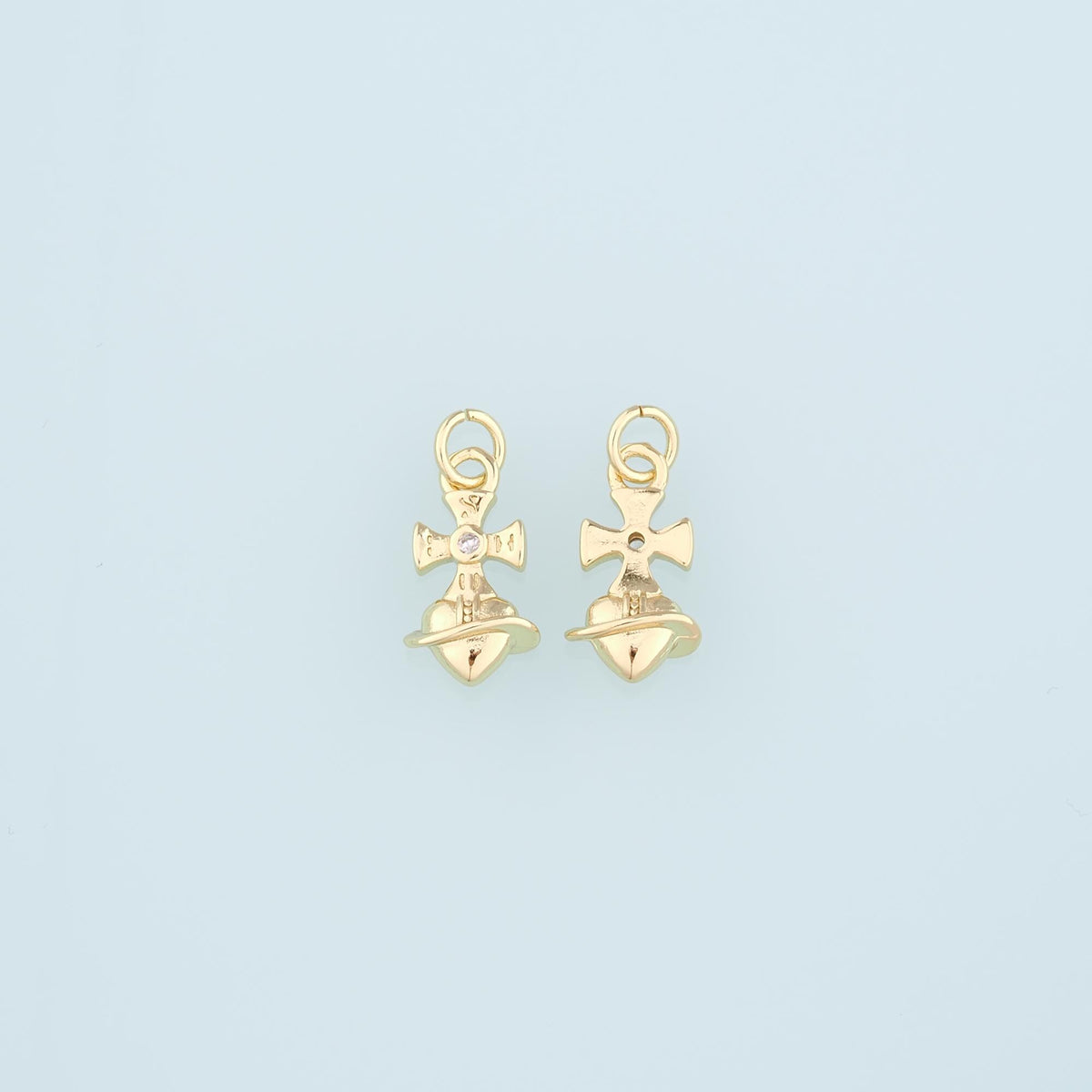 18K Gold Filled Heart Charm Pendant for Jewelry Making