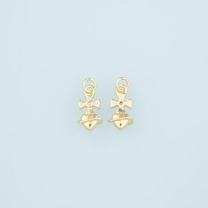 18K Gold Filled Heart Charm Pendant for Jewelry Making