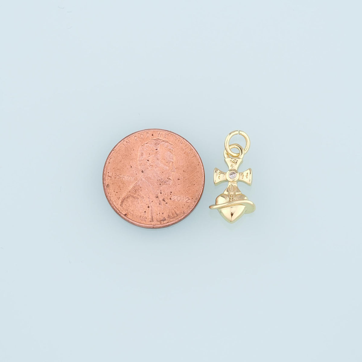 18K Gold Filled Heart Charm Pendant for Jewelry Making