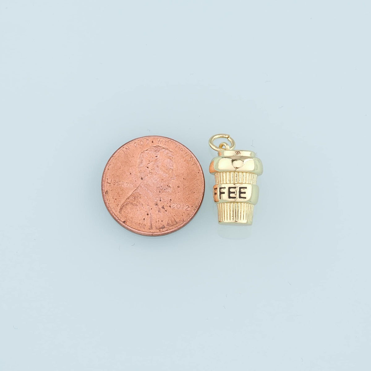 18K Gold Filled Coffee Cup Pendant,Cup Charm Bracelet Necklace for DIY Jewelry Making Supply