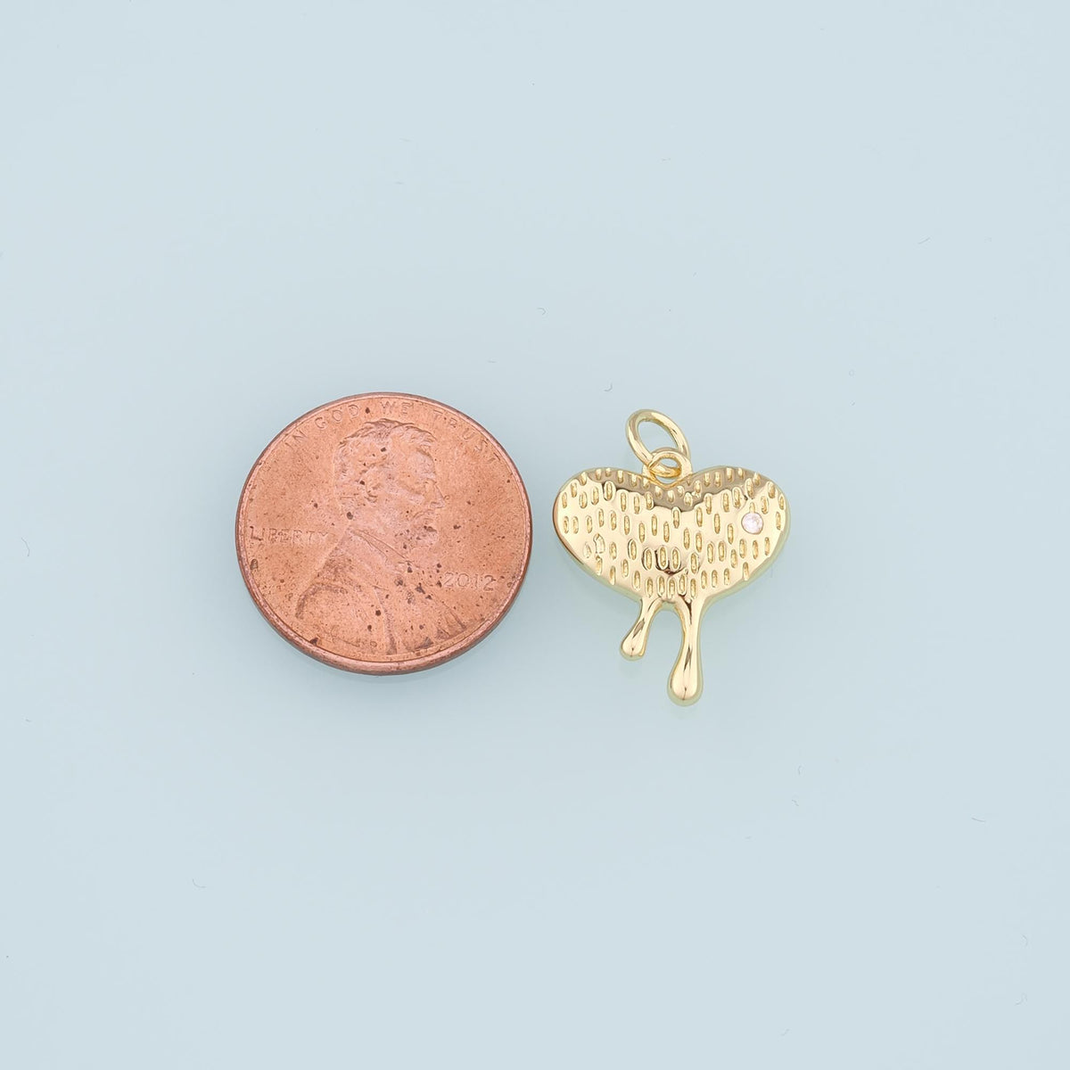 18K Gold Filled Heart Pendant,Heart Charm Bracelet Necklace for DIY Jewelry Making Supply