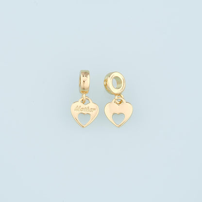 18K Gold Filled Heart Charm Pendant for Jewelry Making