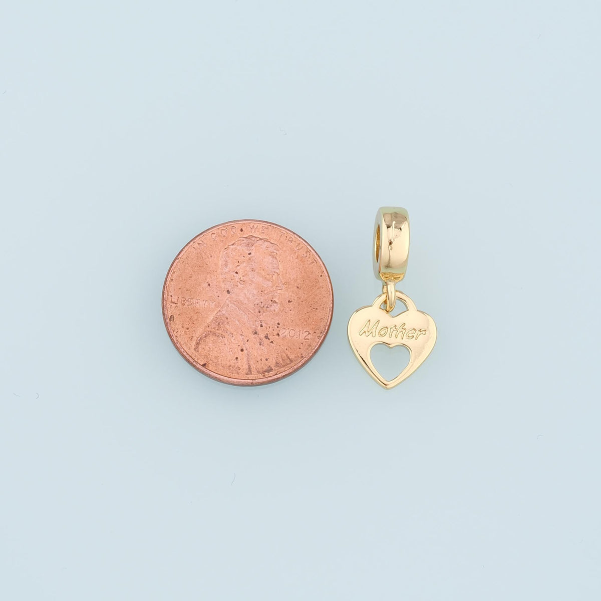 18K Gold Filled Heart Charm Pendant for Jewelry Making