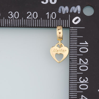 18K Gold Filled Heart Charm Pendant for Jewelry Making