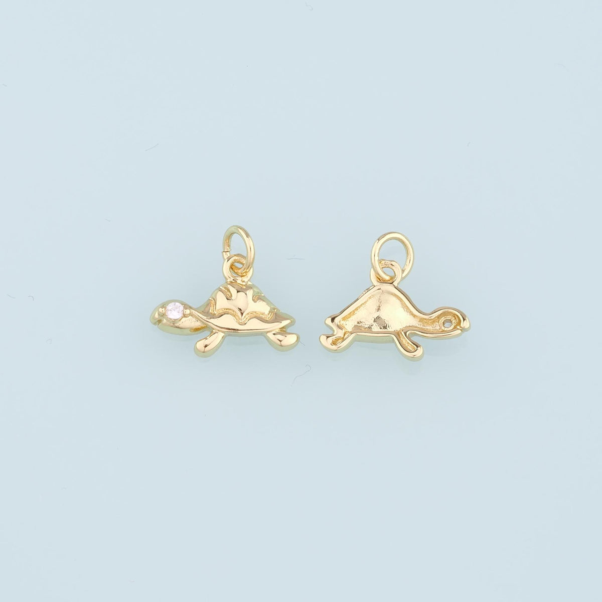18K Gold Filled Cubic Zirconia Charm Pendant for Jewelry Making