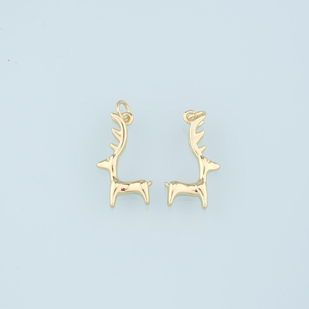 18K Gold Filled Elk Pendant,Animal Charm Bracelet Necklace for DIY Jewelry Making Supply