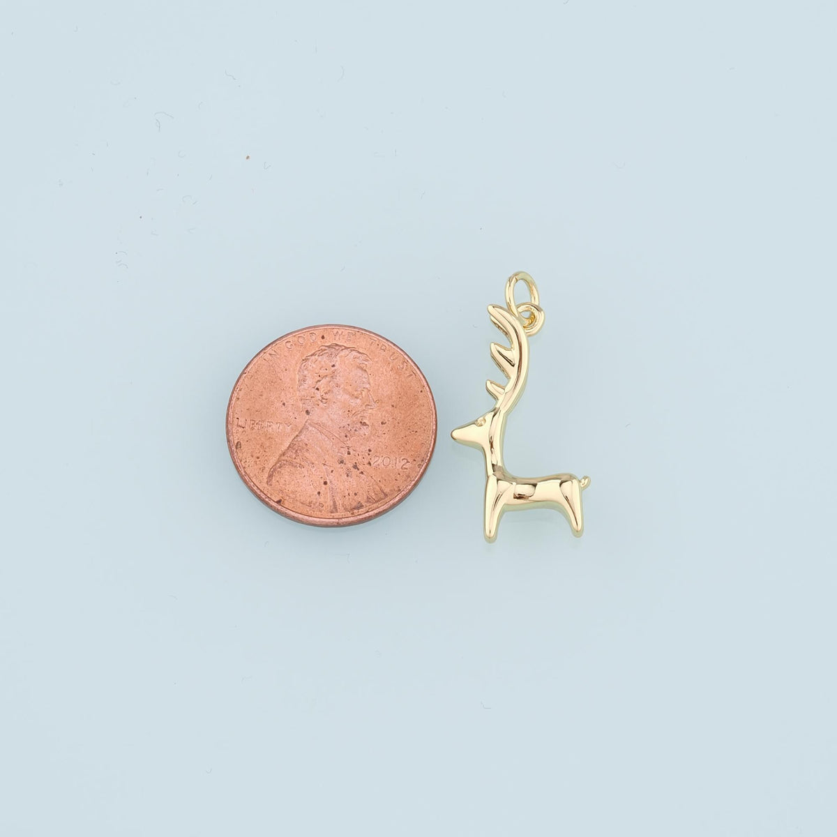 18K Gold Filled Elk Pendant,Animal Charm Bracelet Necklace for DIY Jewelry Making Supply