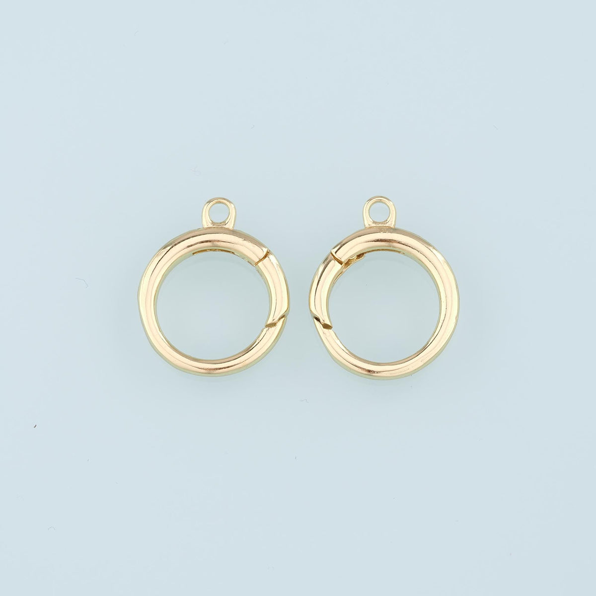 18K Gold Filled Round Carabiner Clasp,Carabiner Lock Connector,Spring Push Gate for DIY Jewelry Clasp Finding Necklace Bracel