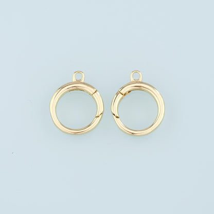 18K Gold Filled Round Carabiner Clasp,Carabiner Lock Connector,Spring Push Gate for DIY Jewelry Clasp Finding Necklace Bracel