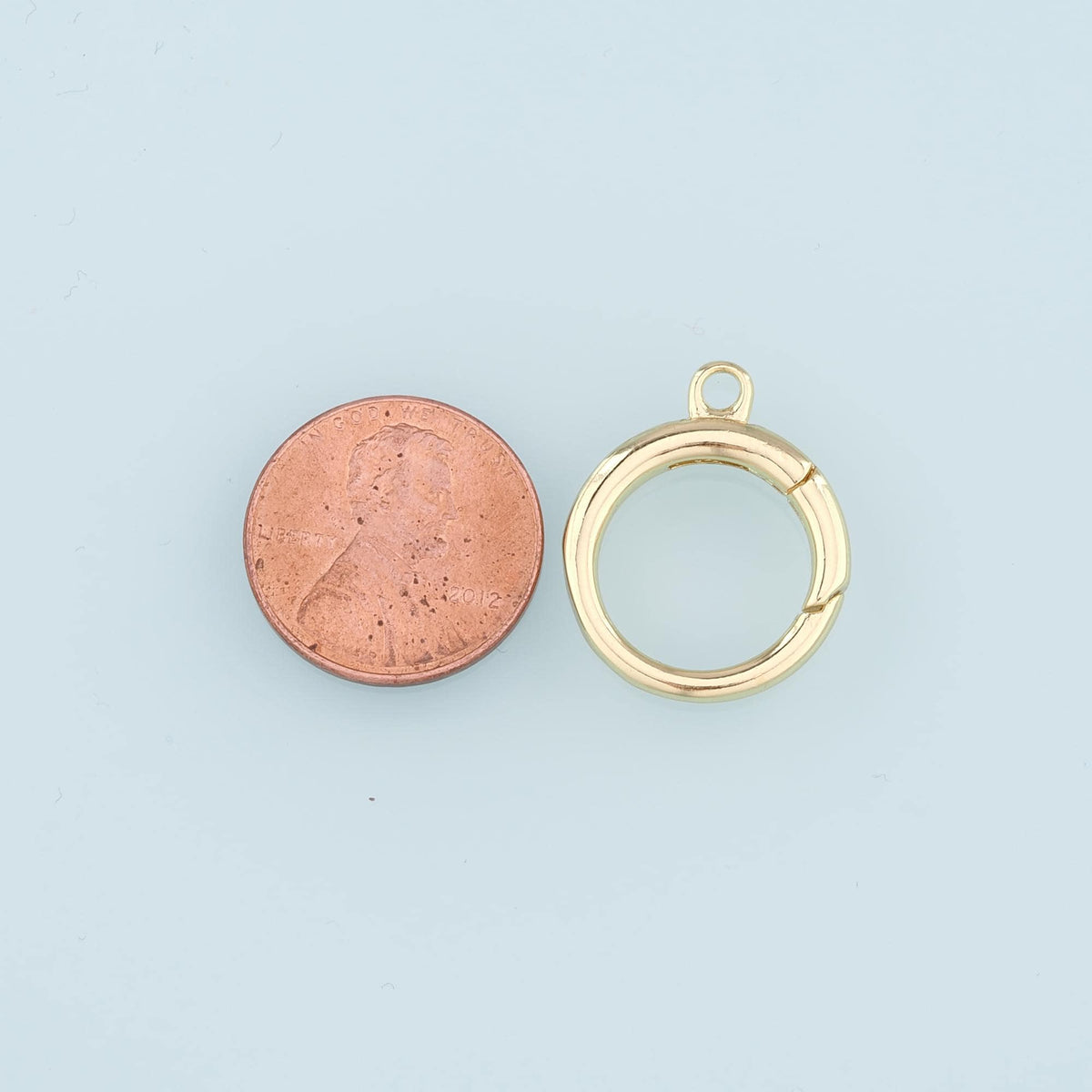 18K Gold Filled Round Carabiner Clasp,Carabiner Lock Connector,Spring Push Gate for DIY Jewelry Clasp Finding Necklace Bracel