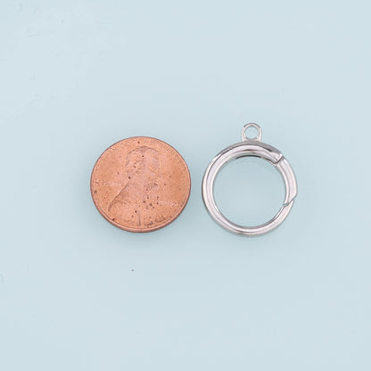 18K Gold Filled Round Carabiner Clasp,Carabiner Lock Connector,Spring Push Gate for DIY Jewelry Clasp Finding Necklace Bracel