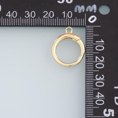 18K Gold Filled Round Carabiner Clasp,Carabiner Lock Connector,Spring Push Gate for DIY Jewelry Clasp Finding Necklace Bracel