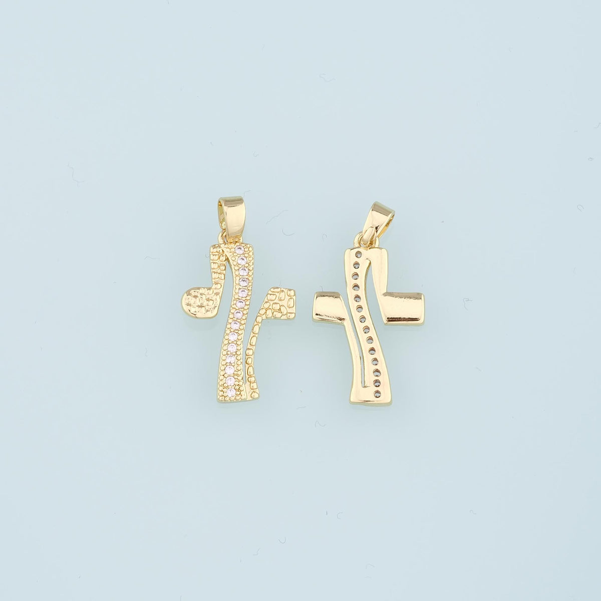 18K Gold Filled Cubic Zirconia Charm Pendant for Jewelry Making