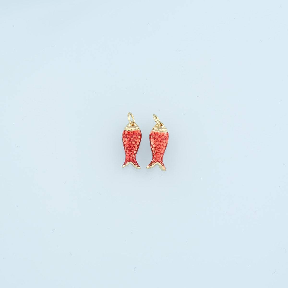 Gold Fish Charms,18K Gold Filled Enamel Fish Pendant,Cute Fish Charm Bracelet Necklace for DIY Jewelry Making Supply