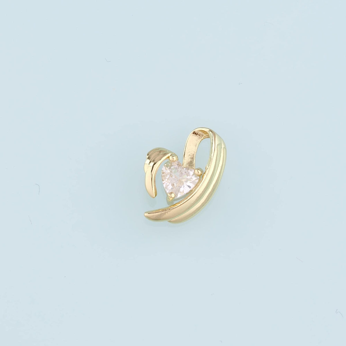 18K Gold Filled Crystal Heart Charm Pendant for Jewelry Making