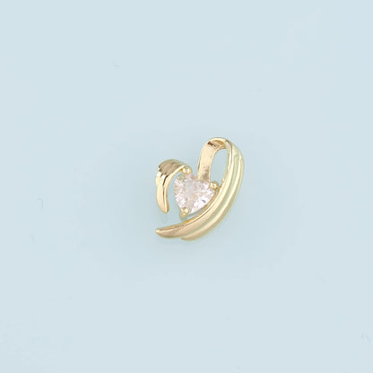 18K Gold Filled Crystal Heart Charm Pendant for Jewelry Making