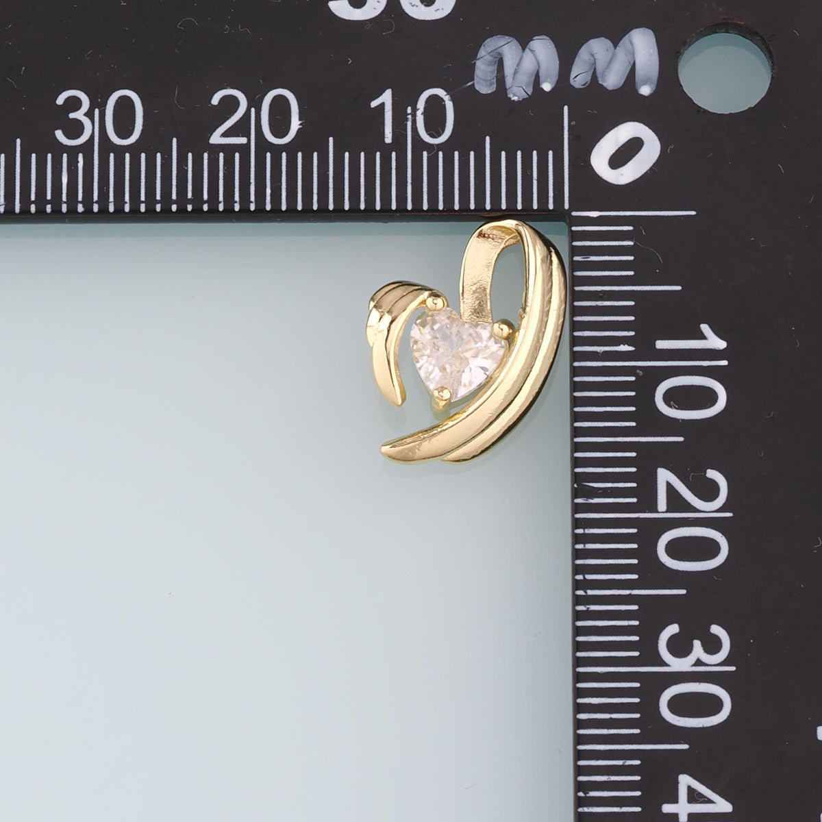 18K Gold Filled Crystal Heart Charm Pendant for Jewelry Making