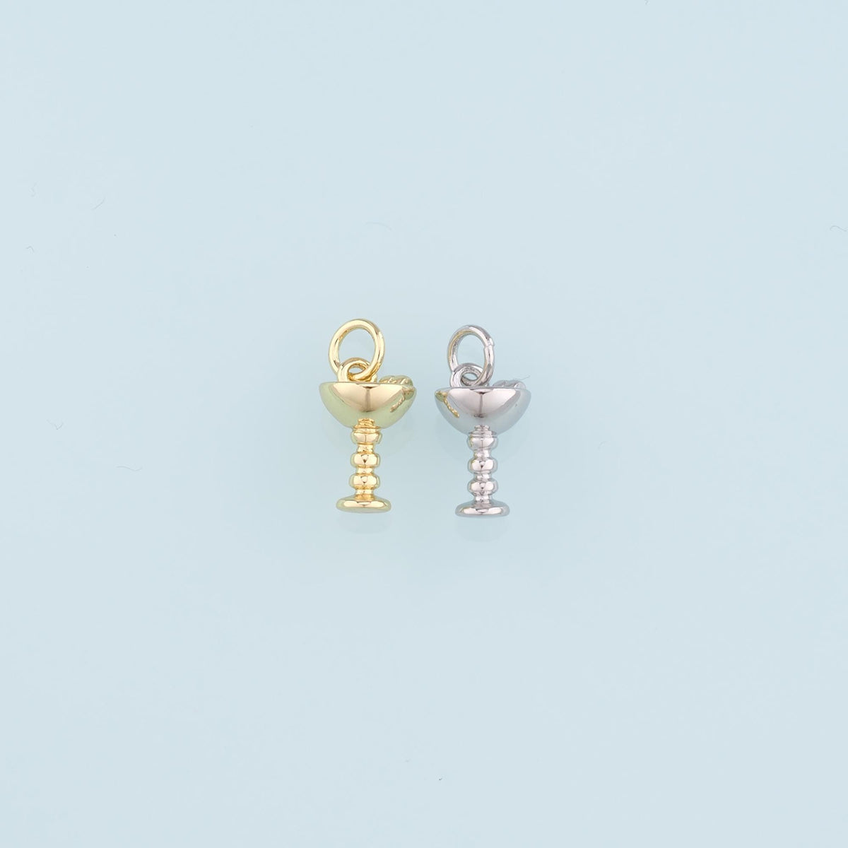 18K Gold Filled Wine Glass Pendant,Wine Glass Charm Bracelet Necklace for DIY Jewelry Making Supply