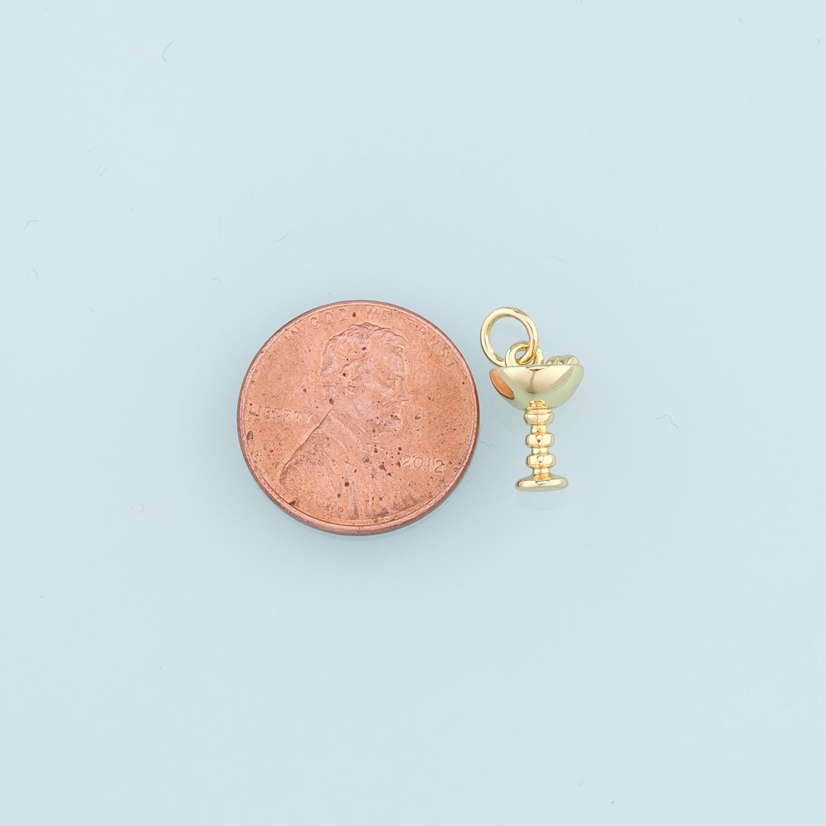 18K Gold Filled Wine Glass Pendant,Wine Glass Charm Bracelet Necklace for DIY Jewelry Making Supply