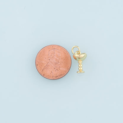 18K Gold Filled Wine Glass Pendant,Wine Glass Charm Bracelet Necklace for DIY Jewelry Making Supply
