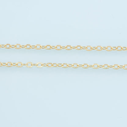 Gold Oval Chain,18K Gold Filled Oval Chain for Necklace Bracelet DIY Jewelry Making Supply