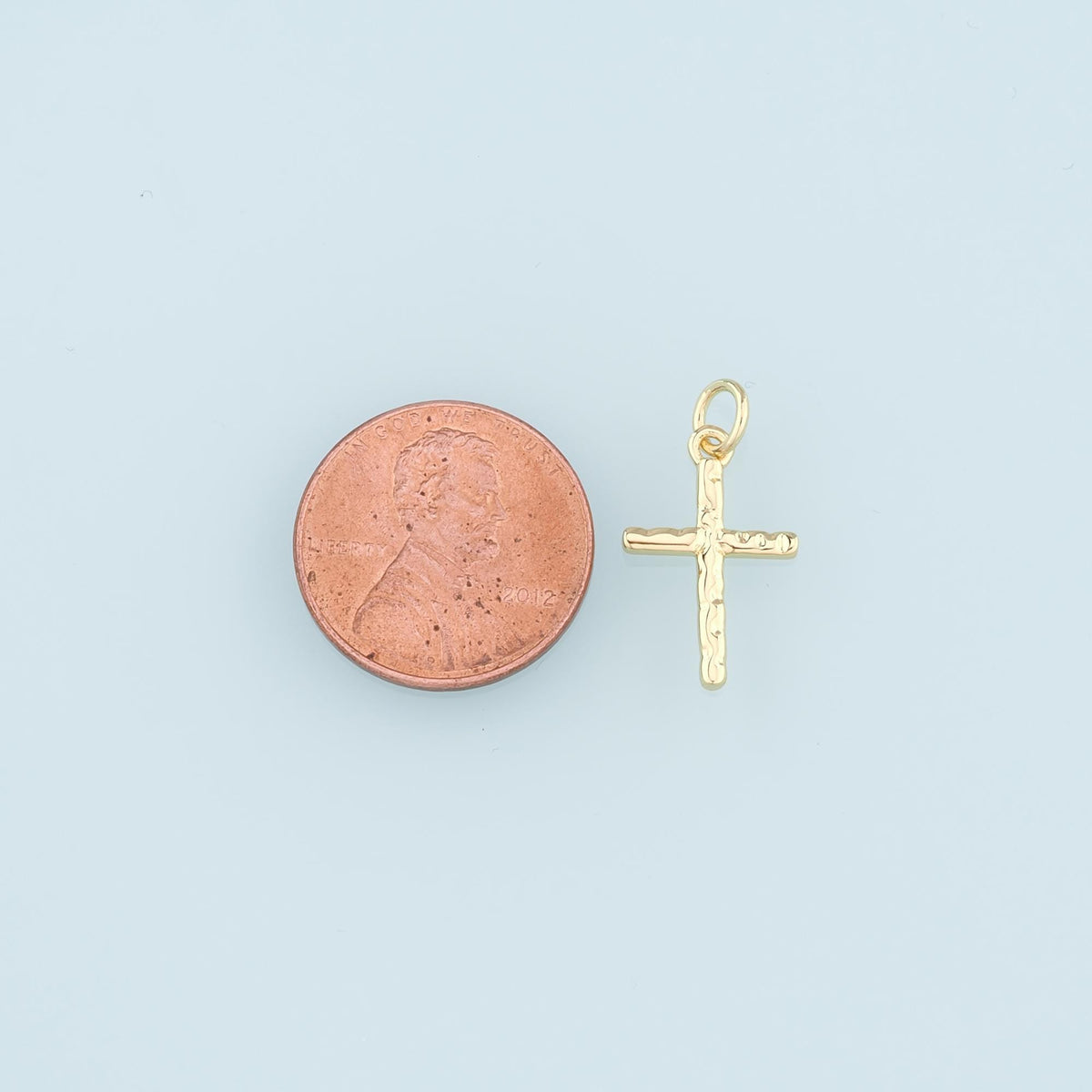 Gold Cross Charms,18K Gold Filled Cross Pendant,Religion Charm Bracelet Necklace for DIY Jewelry Making Supply