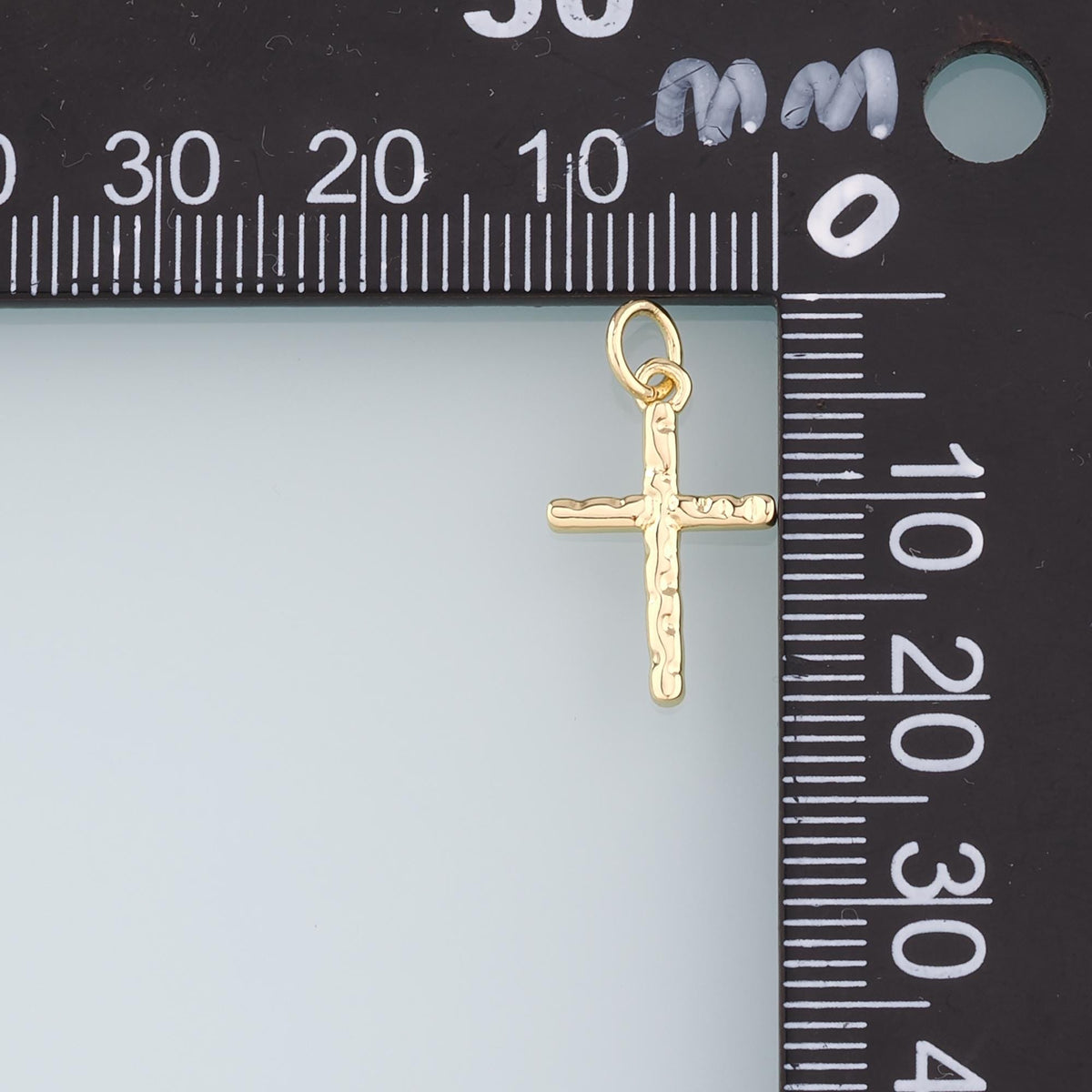 Gold Cross Charms,18K Gold Filled Cross Pendant,Religion Charm Bracelet Necklace for DIY Jewelry Making Supply