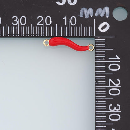 Gold Connector Charms,18K Gold Filled Horns Pendant,Enamel Horns Charm Bracelet Necklace for DIY Jewelry Making Supply