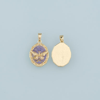 18K Gold Filled Enamel Butterfly Charm Pendant for Jewelry Making