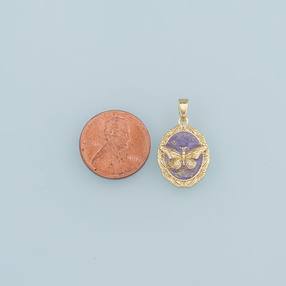 18K Gold Filled Enamel Butterfly Charm Pendant for Jewelry Making