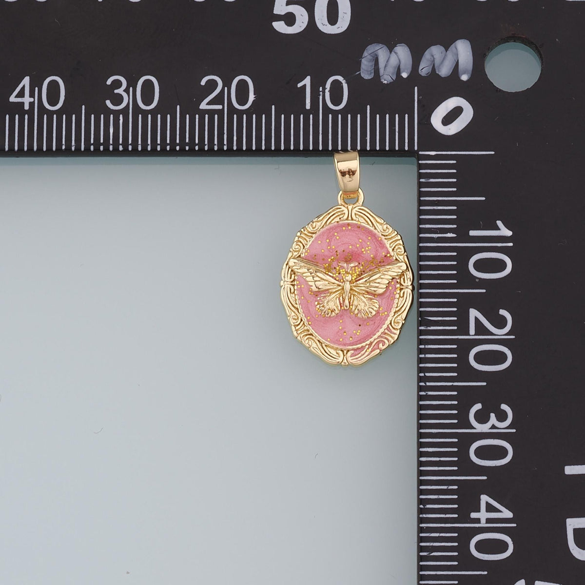 18K Gold Filled Enamel Butterfly Charm Pendant for Jewelry Making