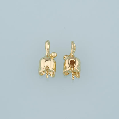 18K Gold Filled Flower Charm Pendant for Jewelry Making