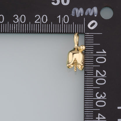 18K Gold Filled Flower Charm Pendant for Jewelry Making