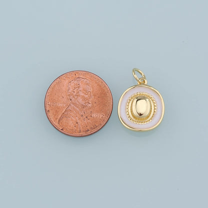Gold Cowboy Hat Charms,18K Gold Filled Cowboy Hat Pendant,Enamel Hat Charm Bracelet Necklace for DIY Jewelry Making Supply