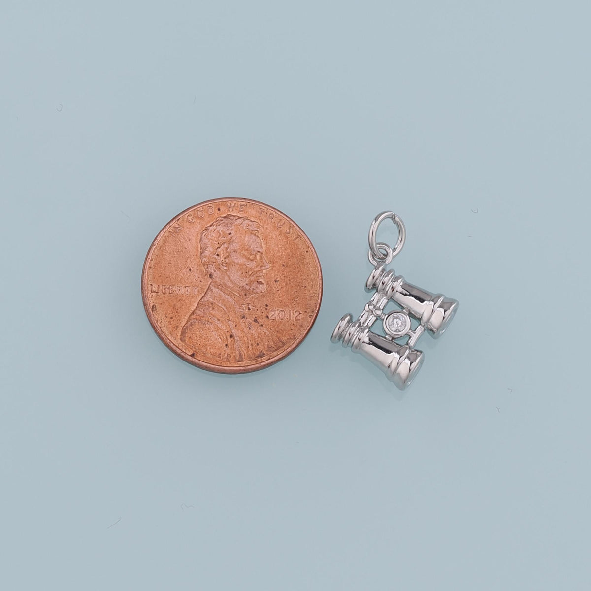 18K Gold Filled Telescope Pendant,CZ Telescope Charm Bracelet Necklace for DIY Jewelry Making Supply